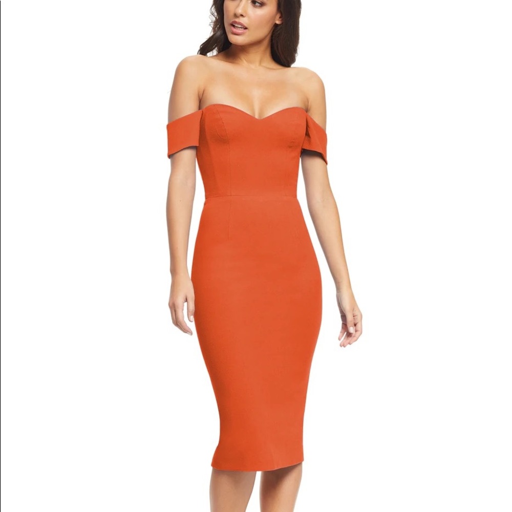 Dress the Population Bailey Dress in Poppy. Size L, NWT
